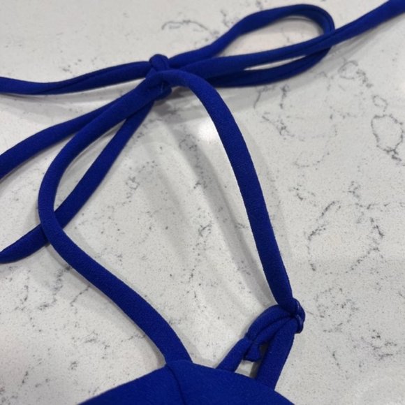 NEW Crystal Sky Strappy Blue Wide Leg Feminine Jumpsuit Medium - Picture 11 of 12